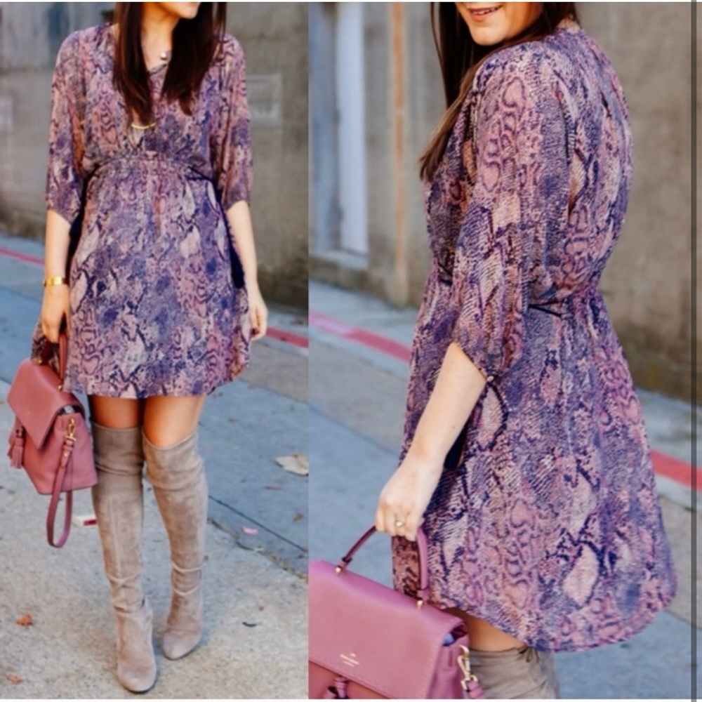 Anthropologie Floreat Zharah snakeskin tassel tie 2 piece boho dress - Picture 4 of 11